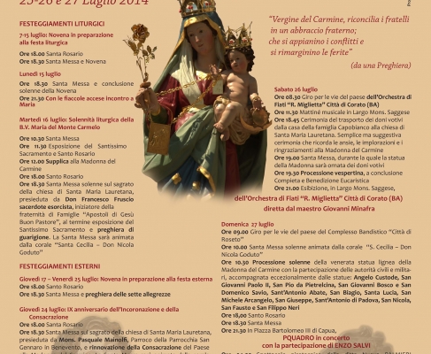 Roseto Valfortore: Festa della Madonna del Carmine